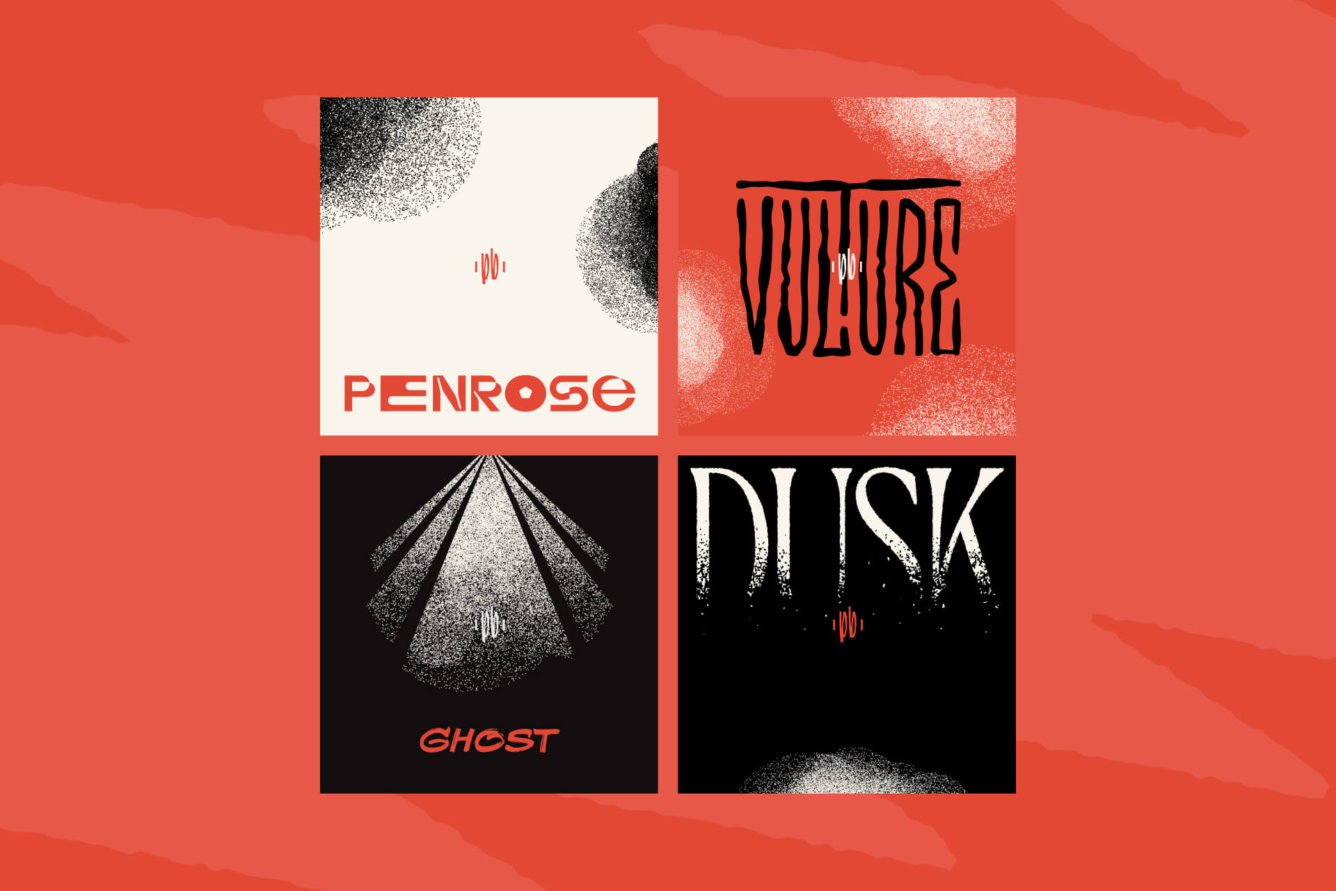 Penrose, Vulture, Ghost, Dusk artwork covers