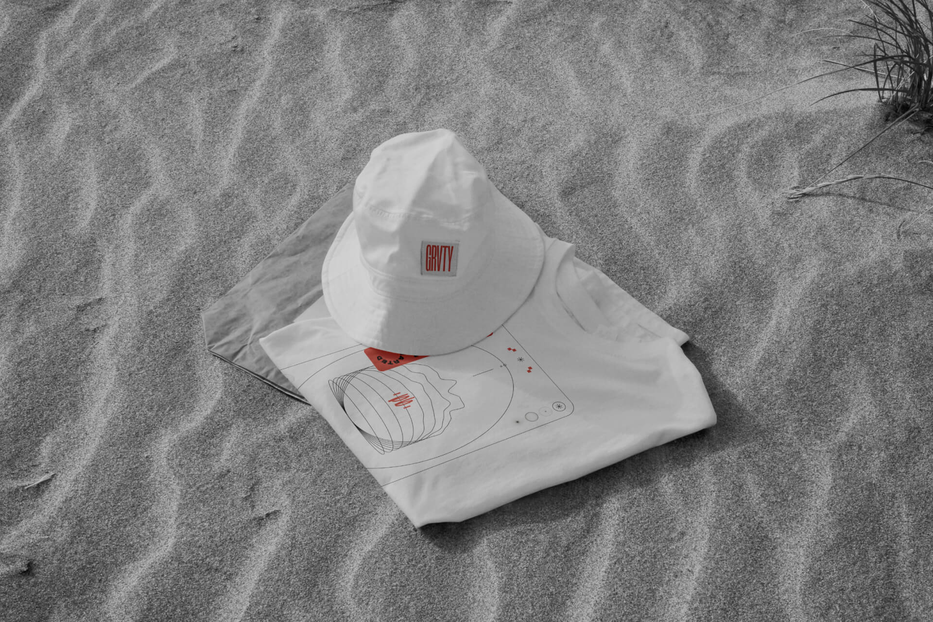 GVRTY artwork on bucket hat